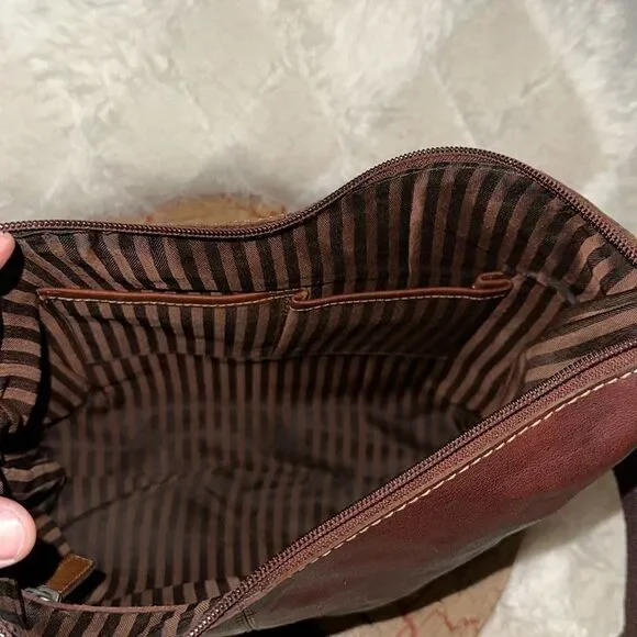 Rare Jack Georges Medium Brown Genuine Leather Vintage Messenger Crossbody Bag